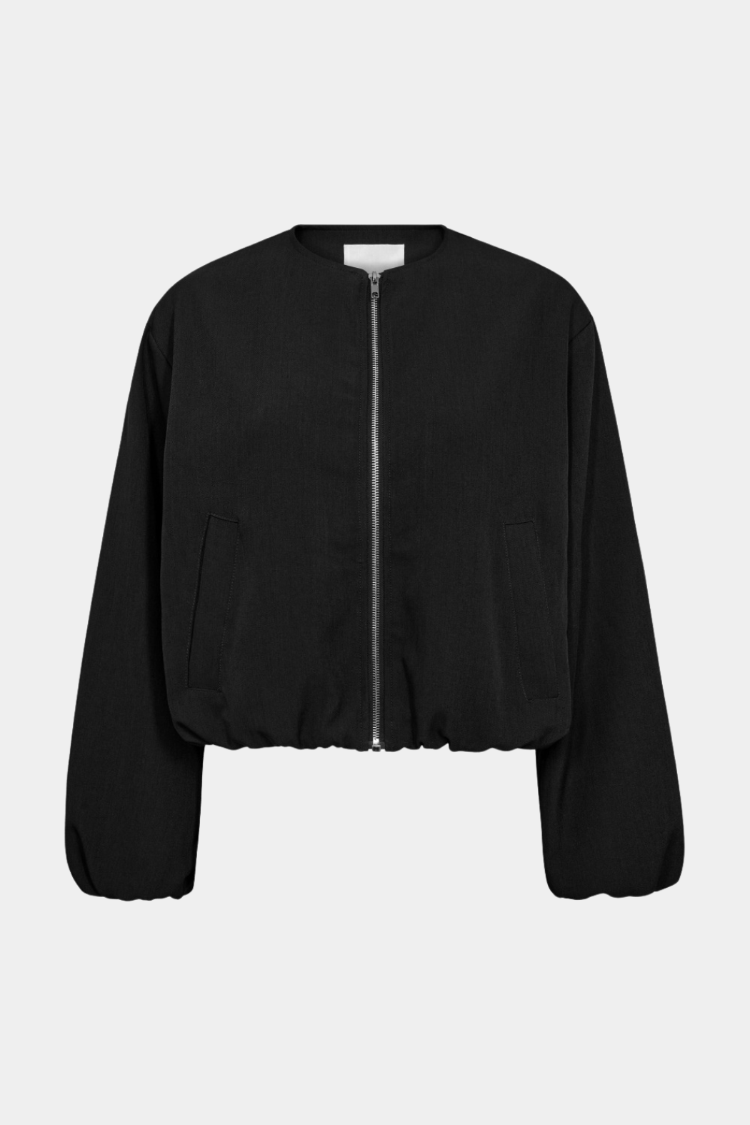 jakke, bomberjakke, sort, lynlås, ballon, Fin, smuk, elegant, klassisk, staple, feminin, pæn, rå, cool, sej, unik, musthave, hverdag, fest, kvinde, dame, woman
