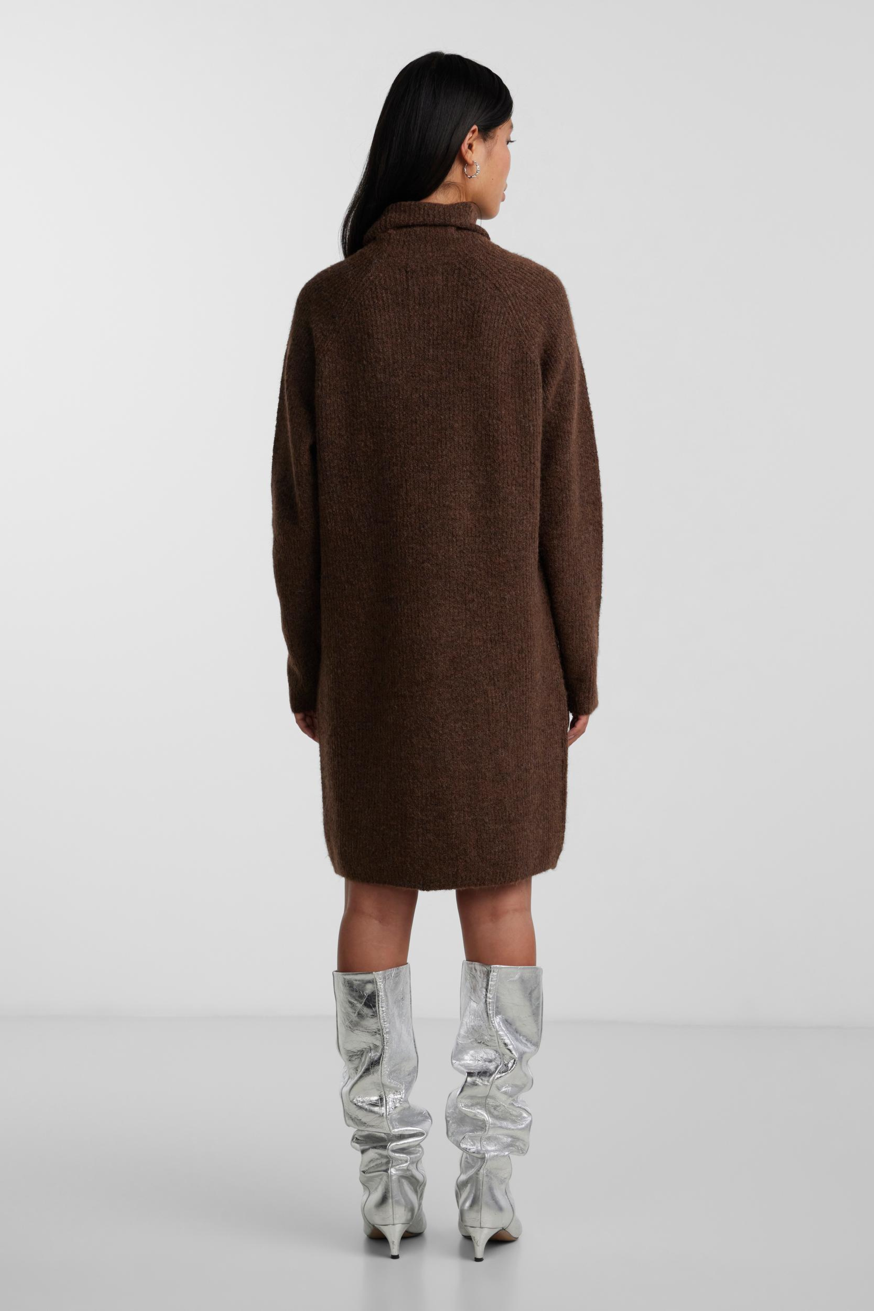PCEllen ls high neck knit dress, chicory coffeee