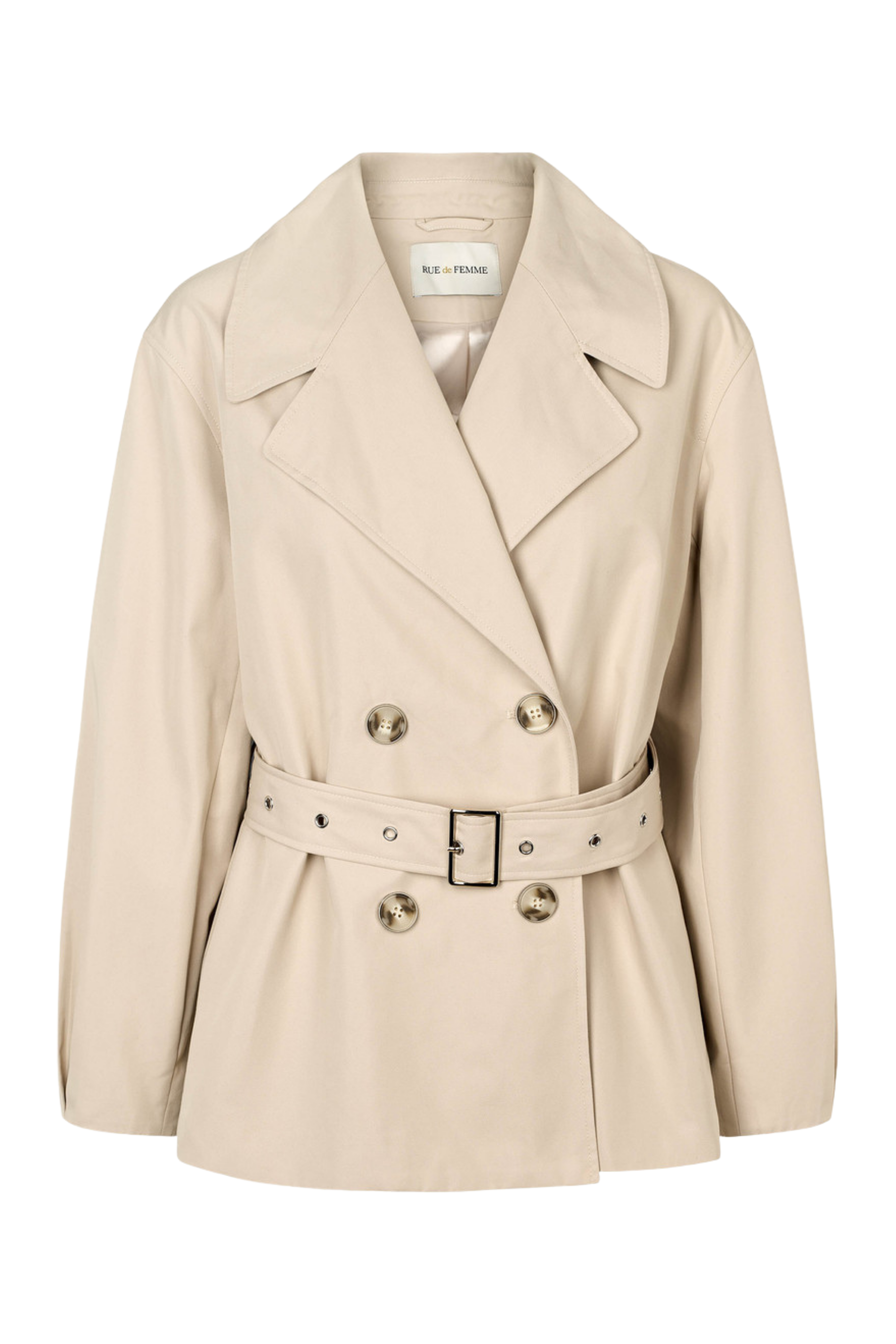 Fin, smuk, elegant, klassisk, staple, feminin, pæn, rå, cool, sej, unik, musthave, hverdag, fest, kvinde, dame, woman, jakke, frakke, trenchcoat, beige, sand, bælte, belt, loose, løs, oversize, dobbeltradet, classic, overtøj, coat
