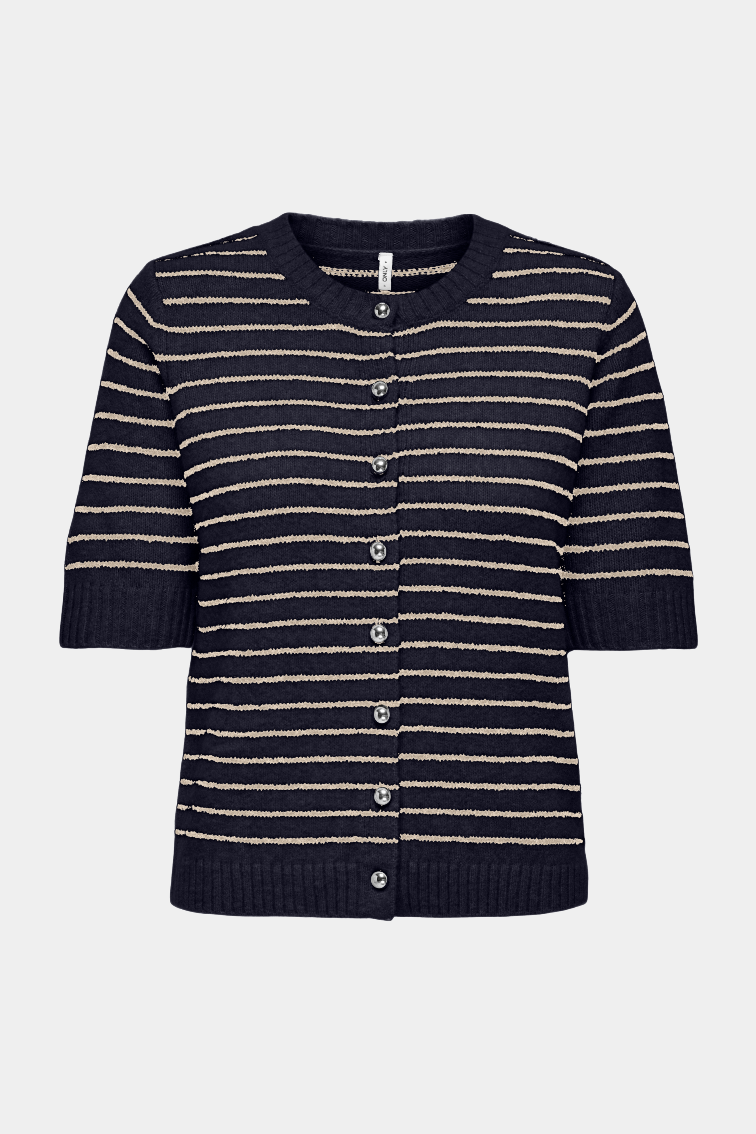 Strik, knit, cardigan, bluse, trøje, blød, striber, stribet, knapper, Fin, smuk, elegant, klassisk, staple, feminin, pæn, rå, cool, sej, unik, musthave, hverdag, fest, kvinde, dame, woman
