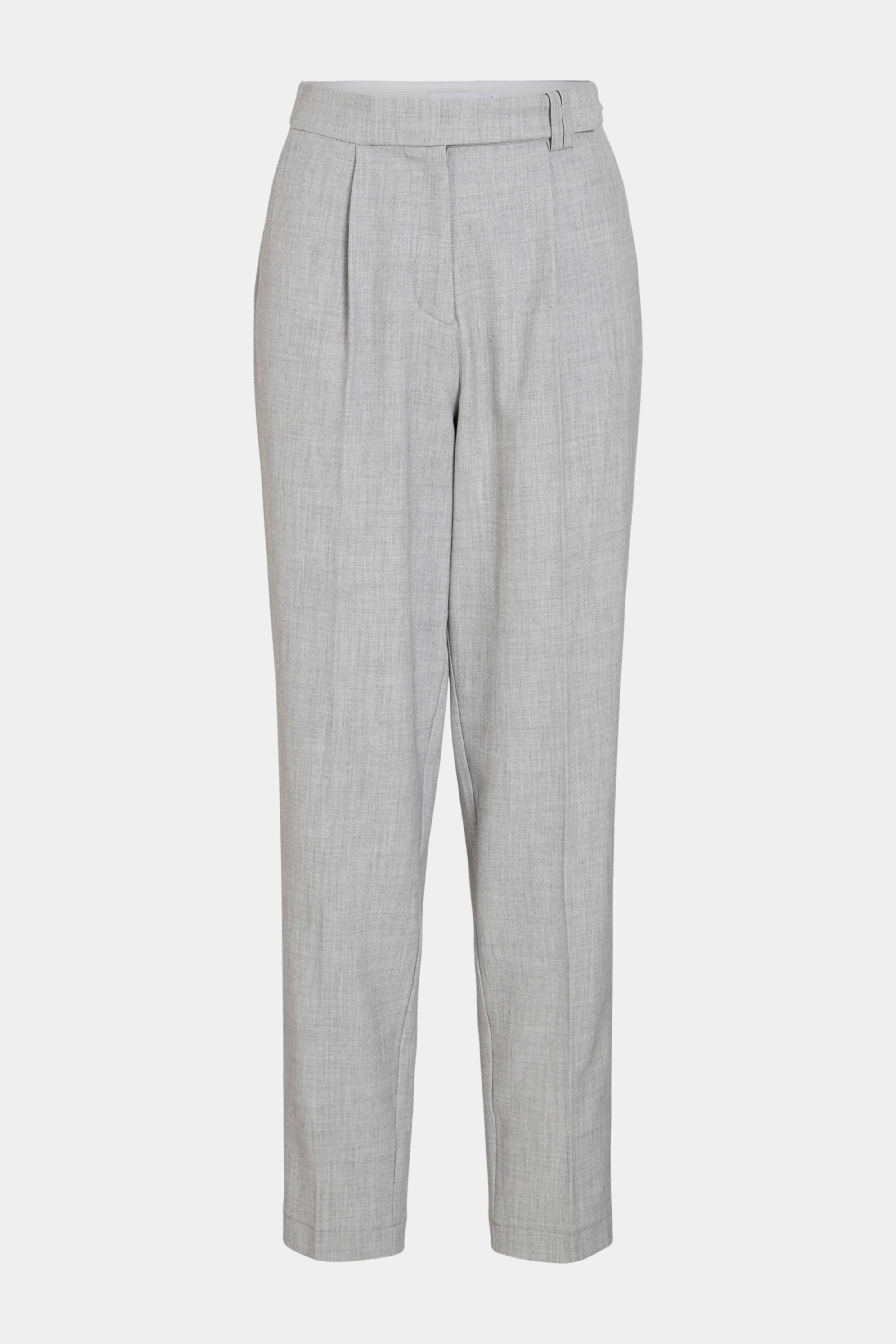 buks, pant, cigaret, cigarette, grå, gråmelange, gråmeleret, meleret, melange, læg, løs, loose, casual, business, fitted, elegant, fin, feminin, hverdag, fest, arbejde, work, kvinde, dame, woman, suit, suiting