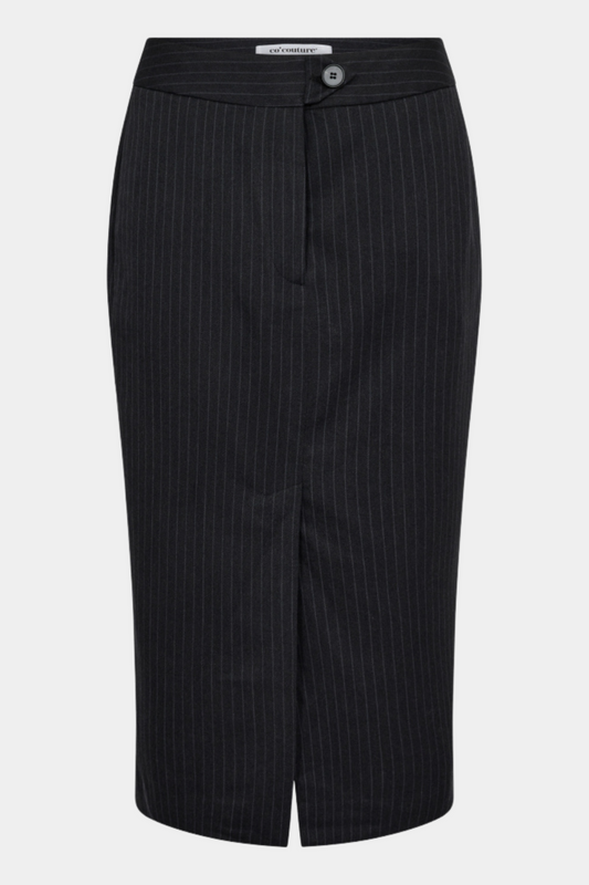 Forudbestilling - IdaCC pin pencil skirt, dark grey