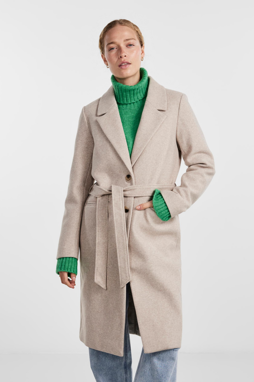 PCNasha ls coat, white pepper