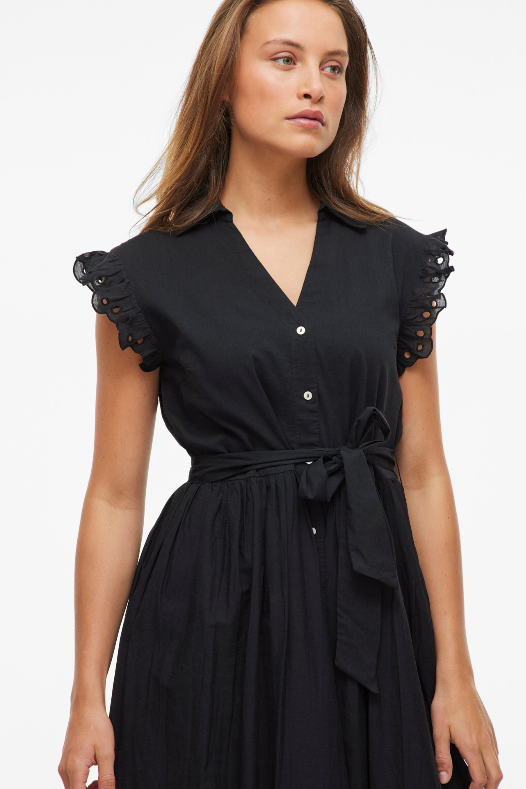 VIAnglassi v-neck S/L midi dress