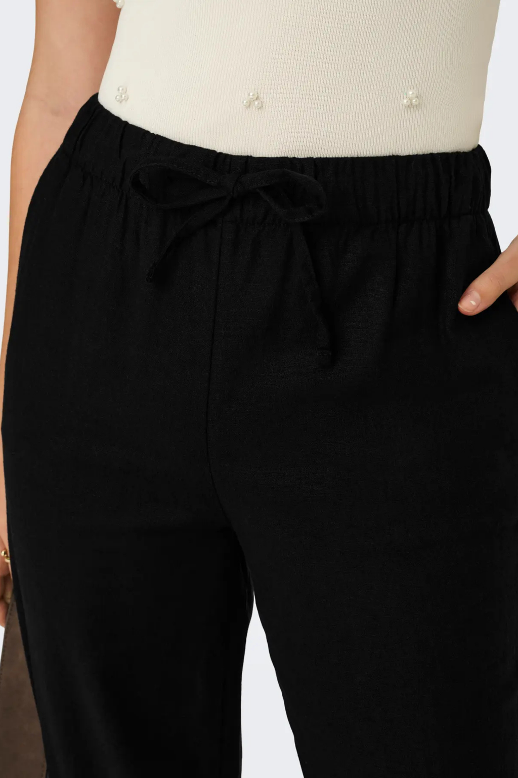 ONLGoa MW linen pull-up pant