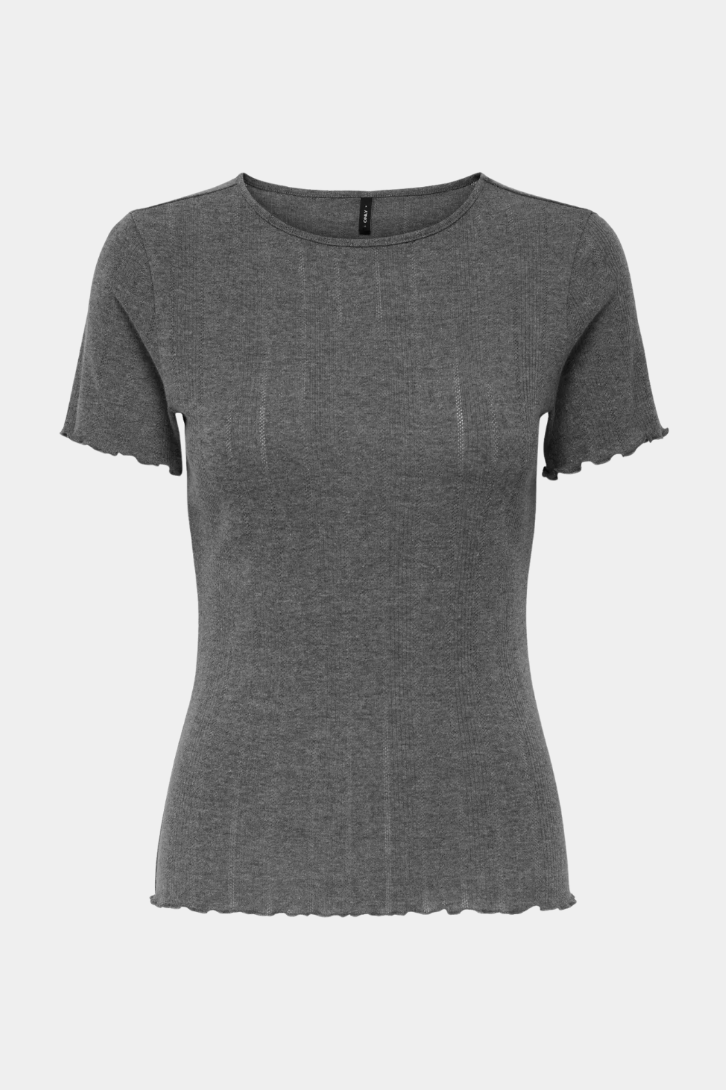 tee, tshirt, top, overdel, grå, melange, blød, rundhals, hulmønster, Fin, smuk, elegant, klassisk, feminin, pæn, rå, cool, sej, unik, musthave, hverdag, fest 