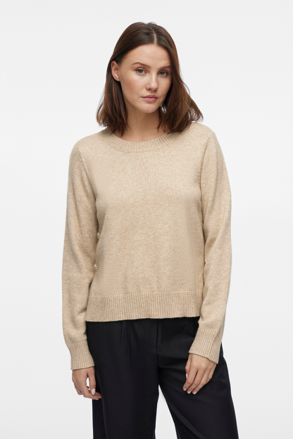 VIRil o-neck L/S button knit top