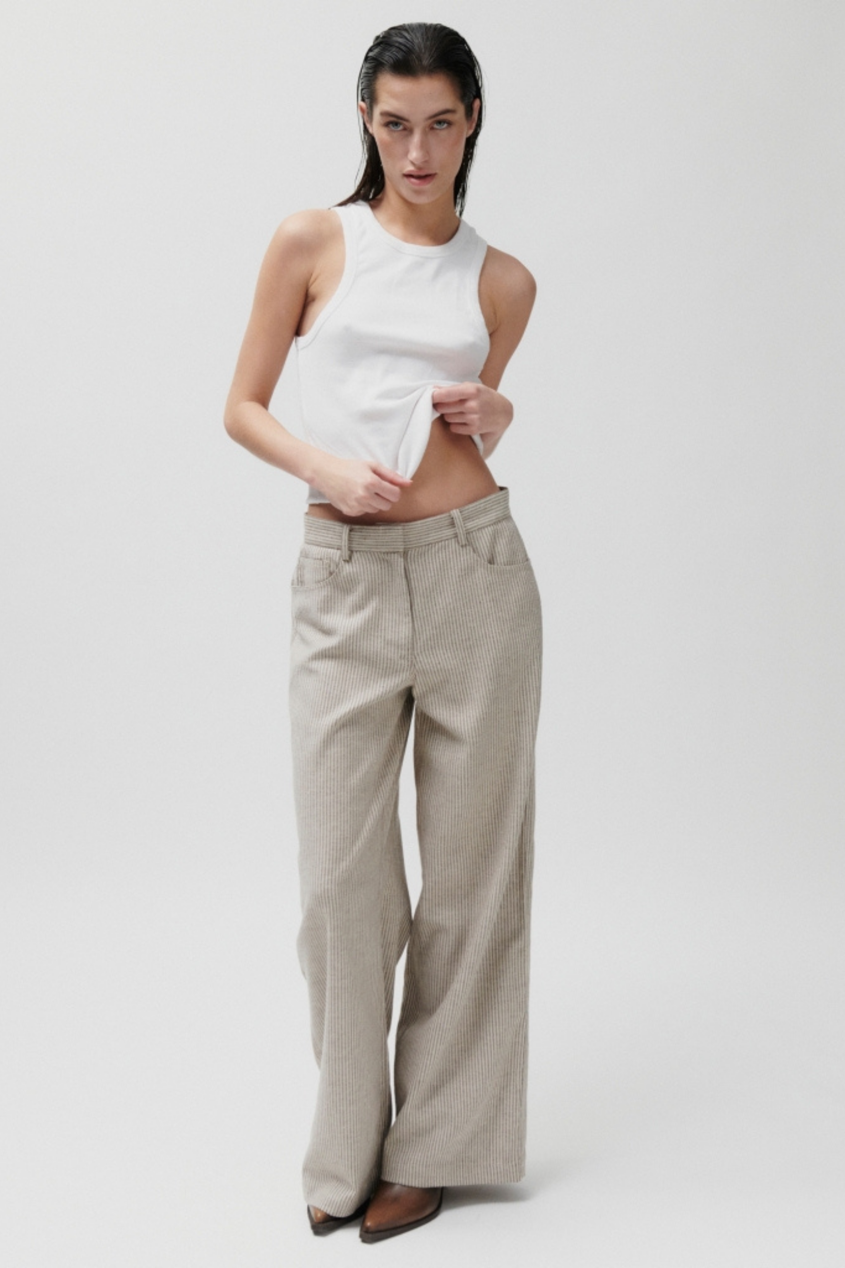 Benette striped linen pant