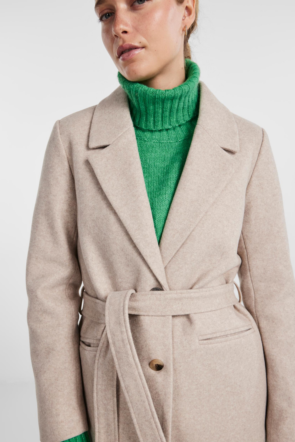 PCNasha ls coat, white pepper