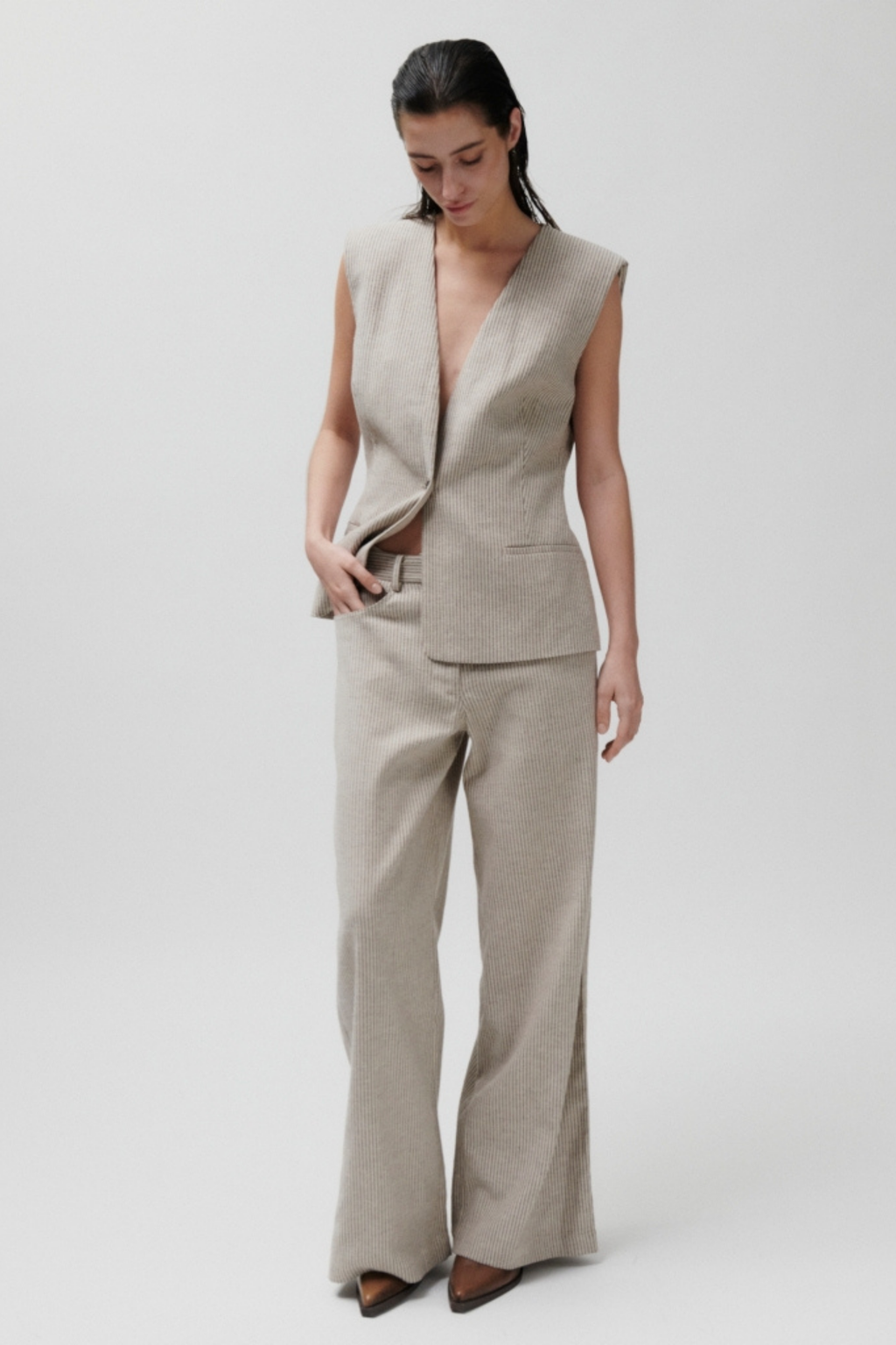 Benette striped linen pant