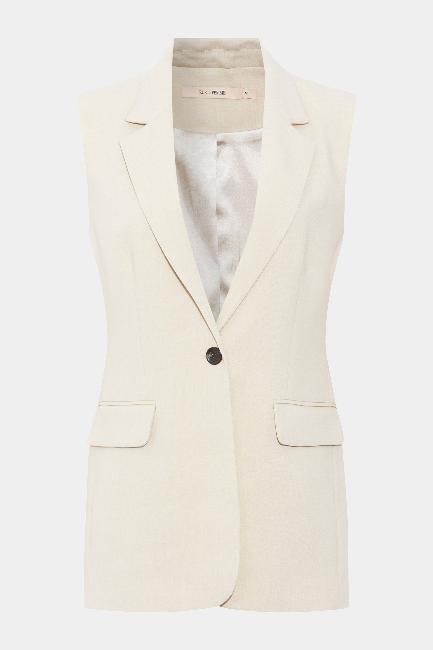 vest, jakke, frakke, habit, jakkesæt, habitvest, hvid, white, off white, råhvid, meleret, melange,, klassisk, elegant, fin, feminin, hverdag, fest, business, arbejde, work, job, stilet, stilren, lang, long, kvinde, dame, woman