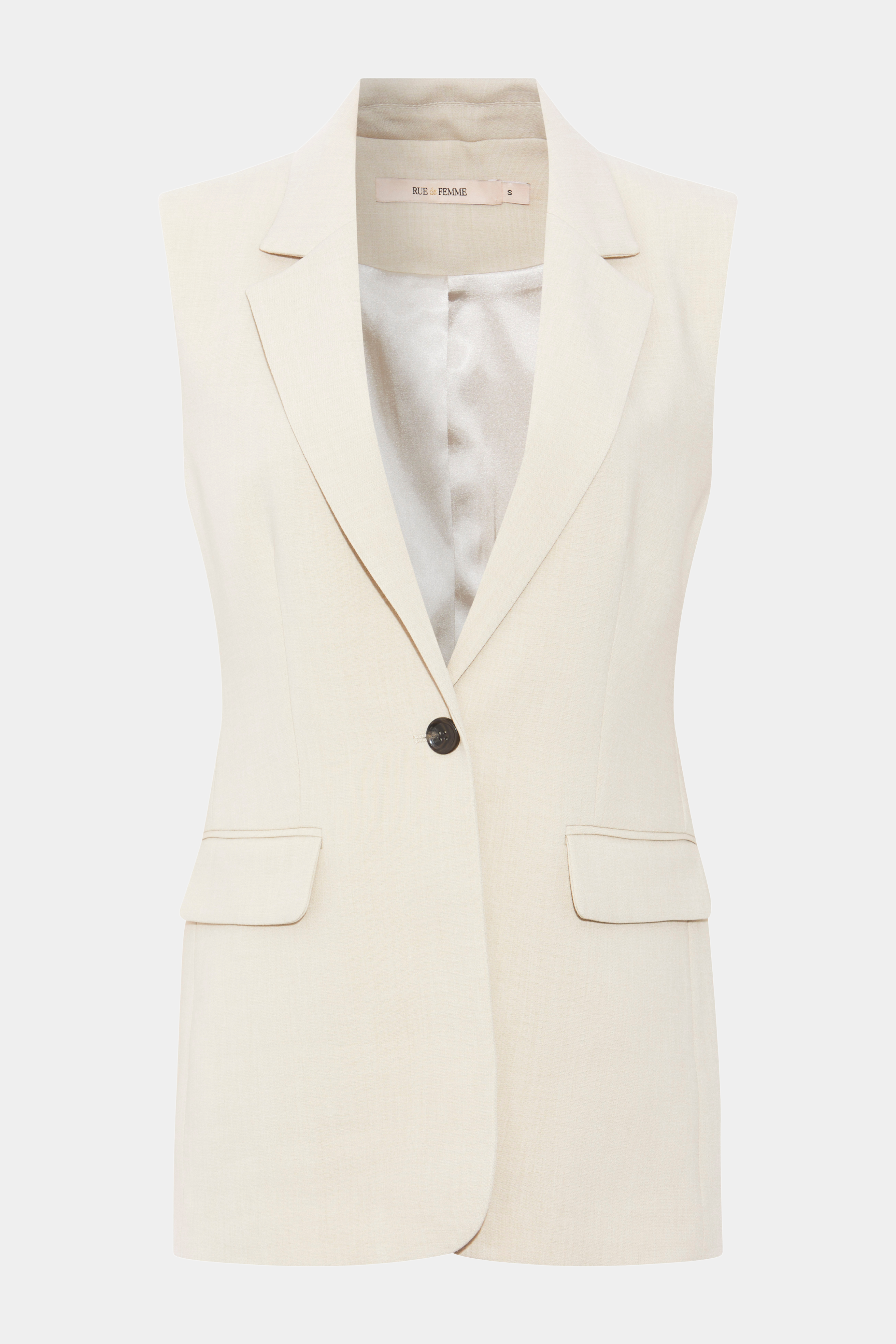 vest, jakke, frakke, habit, jakkesæt, habitvest, hvid, white, off white, råhvid, meleret, melange,, klassisk, elegant, fin, feminin, hverdag, fest, business, arbejde, work, job, stilet, stilren, lang, long, kvinde, dame, woman