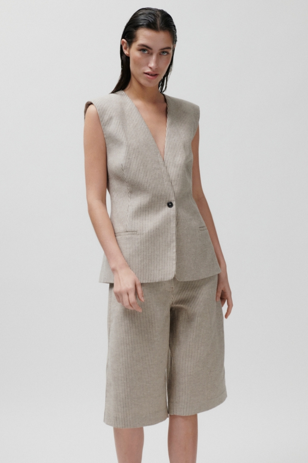 Juell striped linen waistcoat