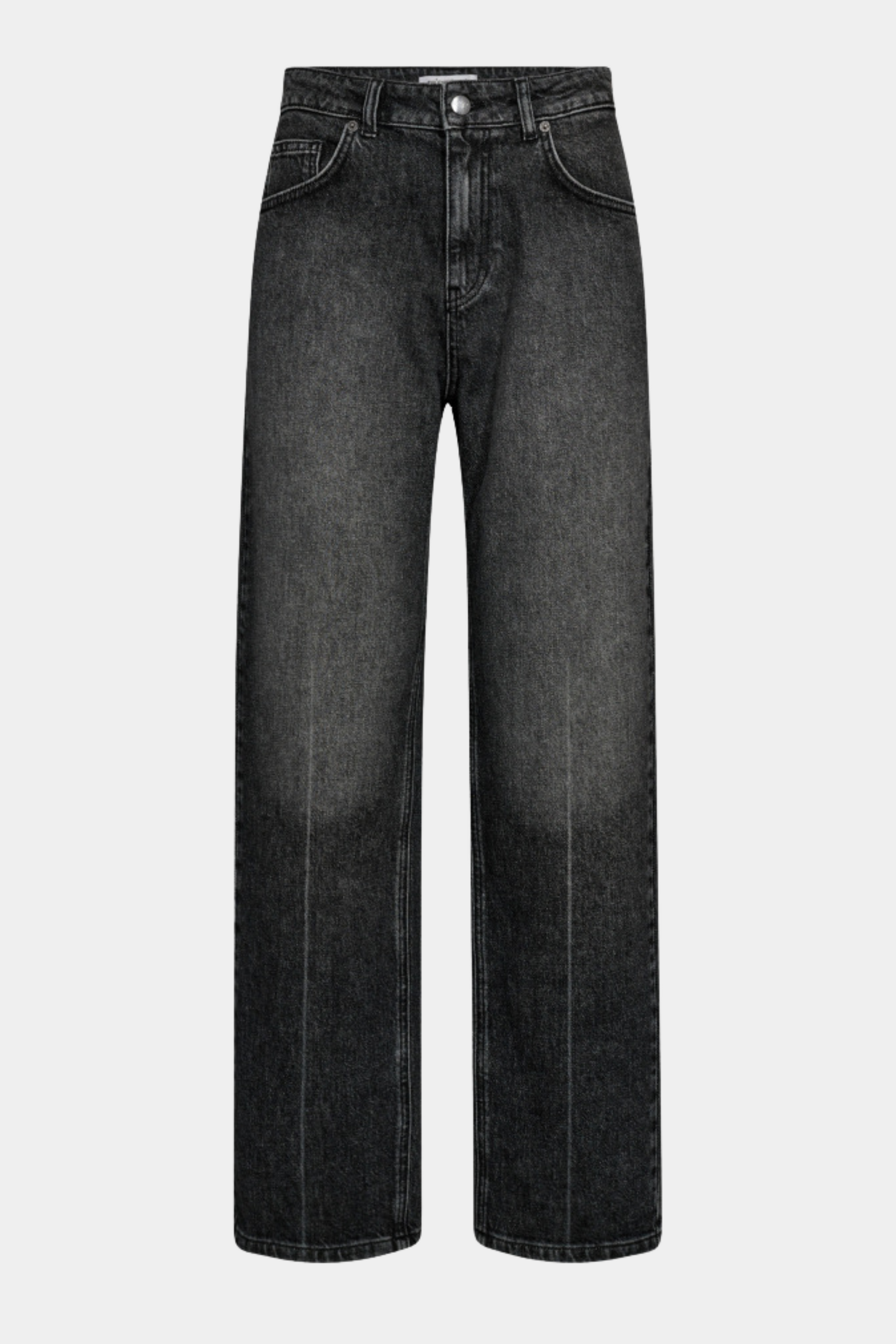 Fin, smuk, elegant, klassisk, staple, feminin, pæn, rå, cool, sej, unik, musthave, hverdag, fest, kvinde, dame, woman, jeans, buks, pant, cowboy, denim, ankellange, ankle, højtaljet, high waist, blød, soft, stretchy,s tretch, elastik, grå, grey, mørkegrå, vask, wash, washed, short, straight, løs, loose, vid, vidde, wide