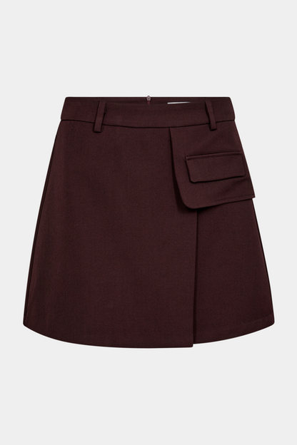 nederdel, skirt, lomme, wrap, vinrød, winered, bordeaux, Fin, smuk, elegant, klassisk, staple, feminin, pæn, rå, cool, sej, unik, musthave, hverdag, fest, kvinde, dame, woman
