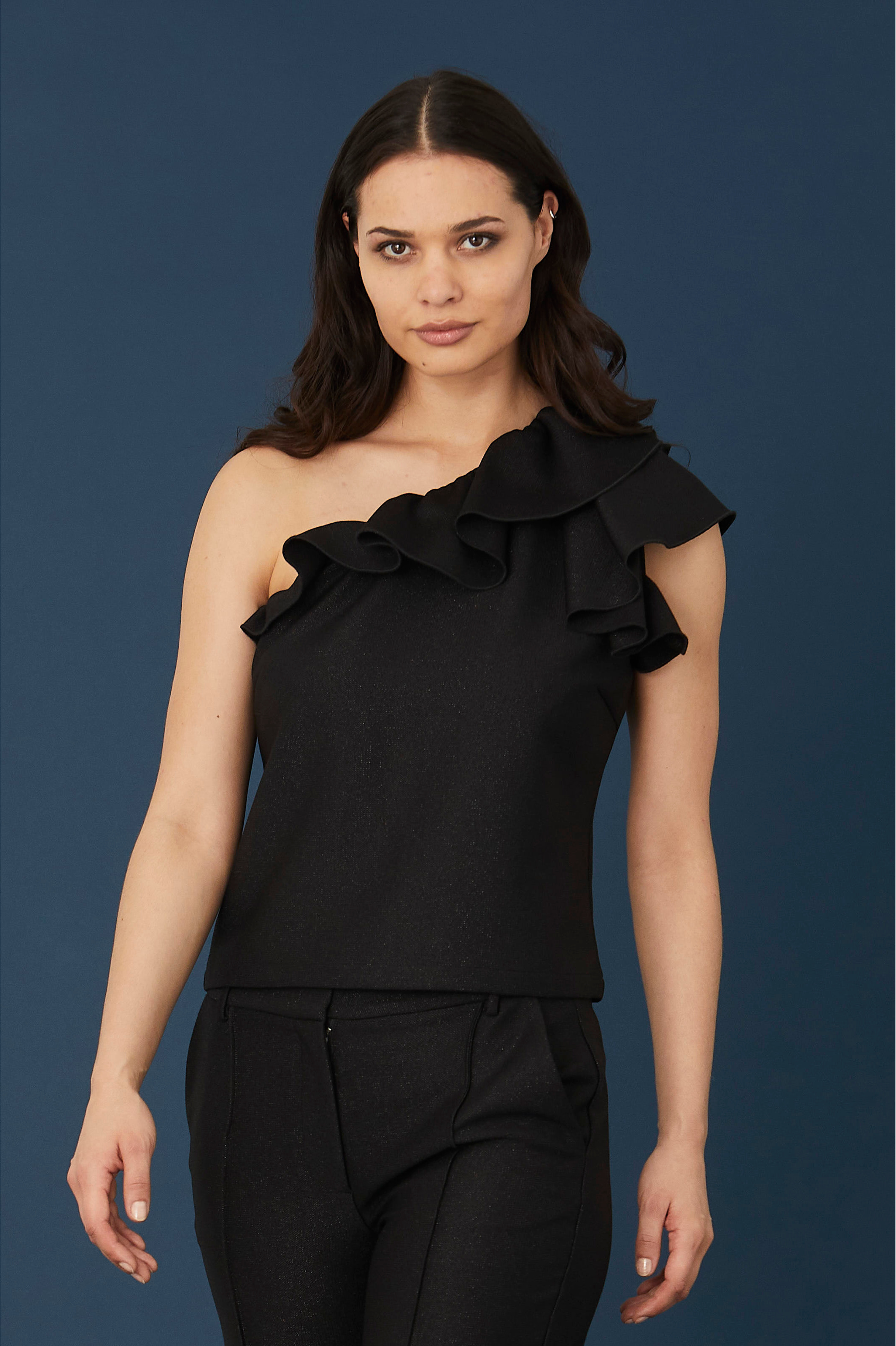 Diony top, black glitter