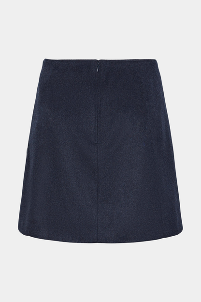 nederdel, skirt, mini, miniskirt, kort, uld, ulden, blød, varm, blå, navy, melange, enkelt, fin, smuk, elegant, klassisk, feminin, pæn, rå, cool, sej, unik, musthave, hverdag, fest