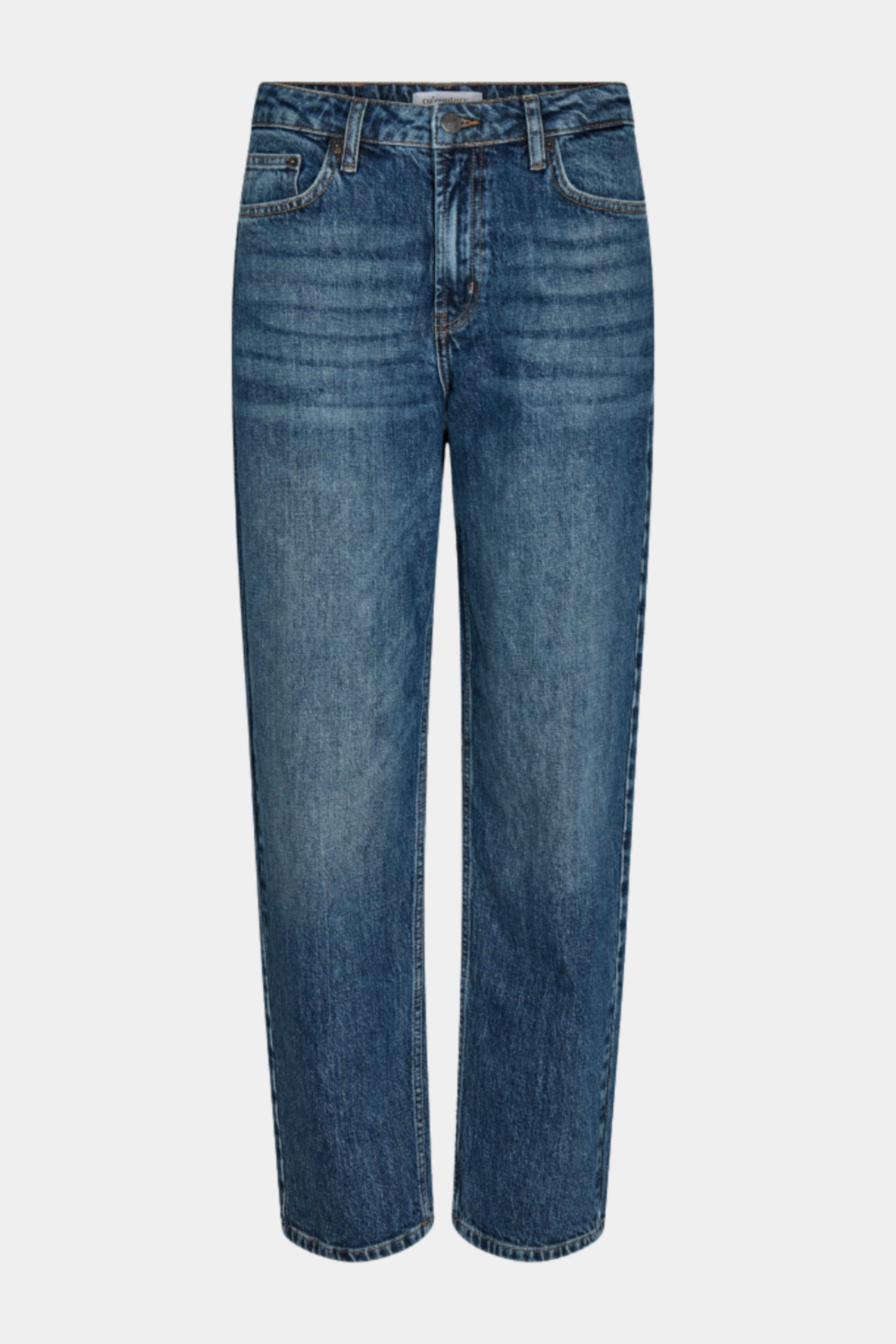 buks, jeans, denim, straight, momfit, momjeans, wide, vidde, vid, blå, blue, cowboy, high waist, højtaljet, medium blue, mom, løs, loose, blå, navy, vask, forvasket, slid, fin, smuk, elegant, klassisk, feminin, rå, cool, sej, unik, musthave, hverdag, fest