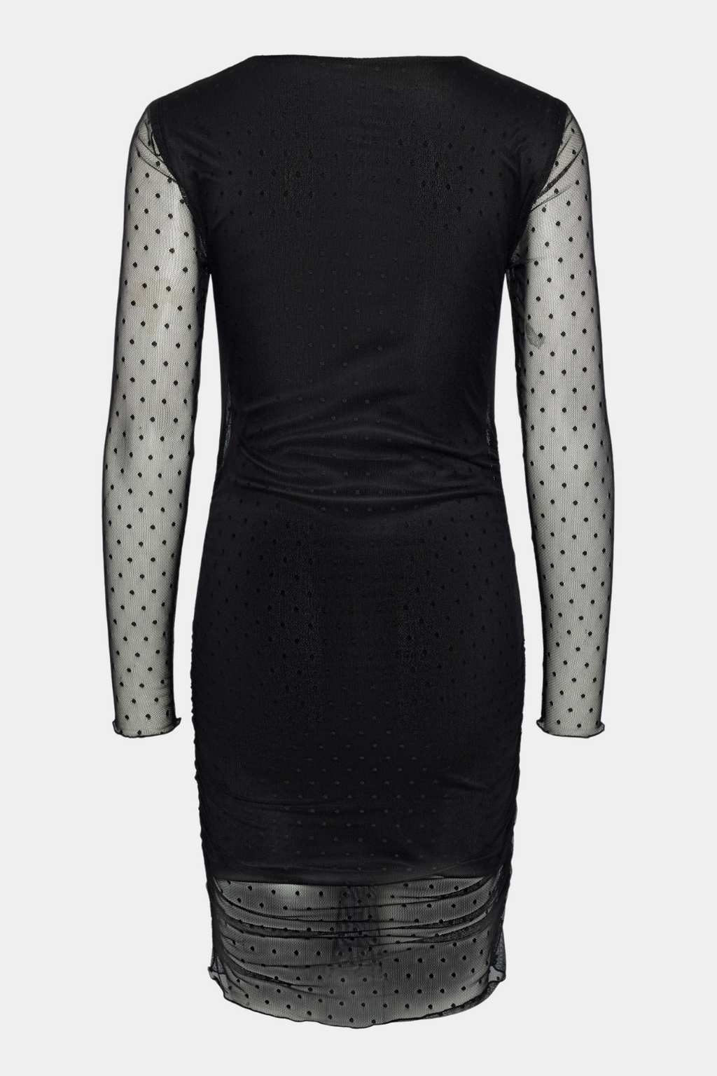 PCNesh dot ls ruching dress