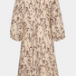 kjole, dress, kort, short, midi, print, råhvid, creme, vudskræring, kort ærme, fin, smuk, elegant, klassisk, feminin, pæn, rå, cool, sej, unik, musthave, hverdag, fest