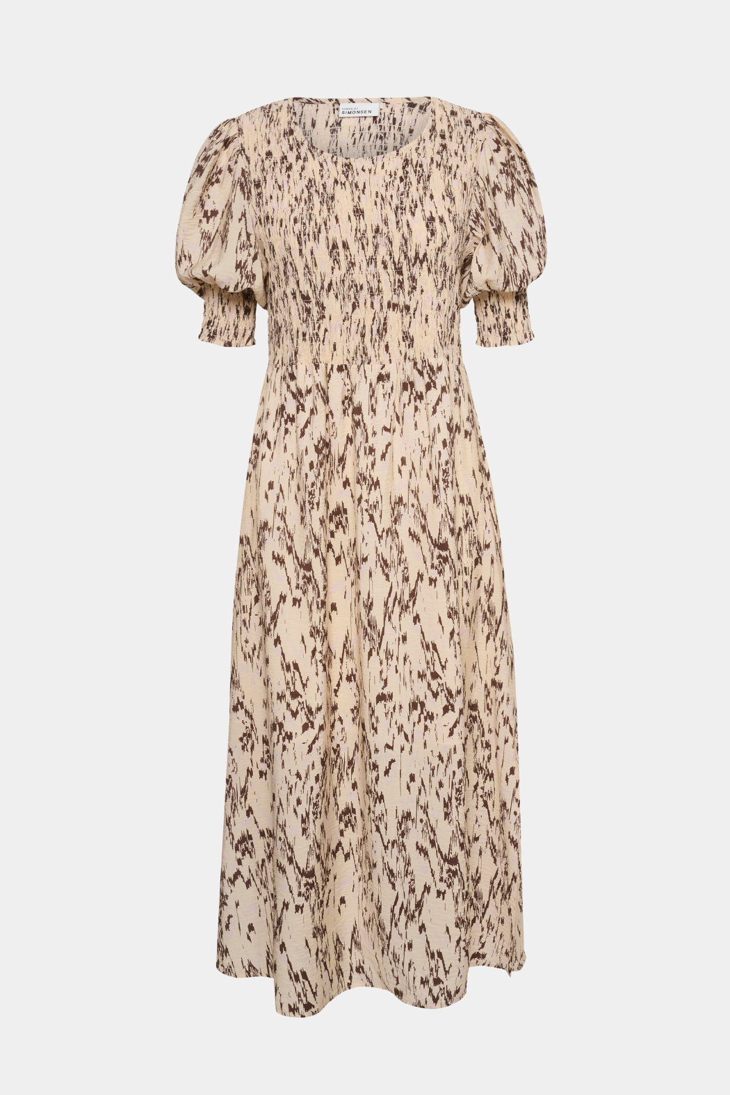 kjole, dress, maxi. lang, print, mønster, smok, korte ærmer, rund hals, fin, smuk, elegant, klassisk, feminin, pæn, rå, cool, sej, unik, musthave, hverdag, fest.