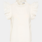 top, bluse, skjorte, flæser, flæse, blonde, blonder, hvid, råhvid, creme, puf, pufærmer, fin, smuk, elegant, klassisk, feminin, pæn, rå, cool, sej, unik, musthave, hverdag, fest