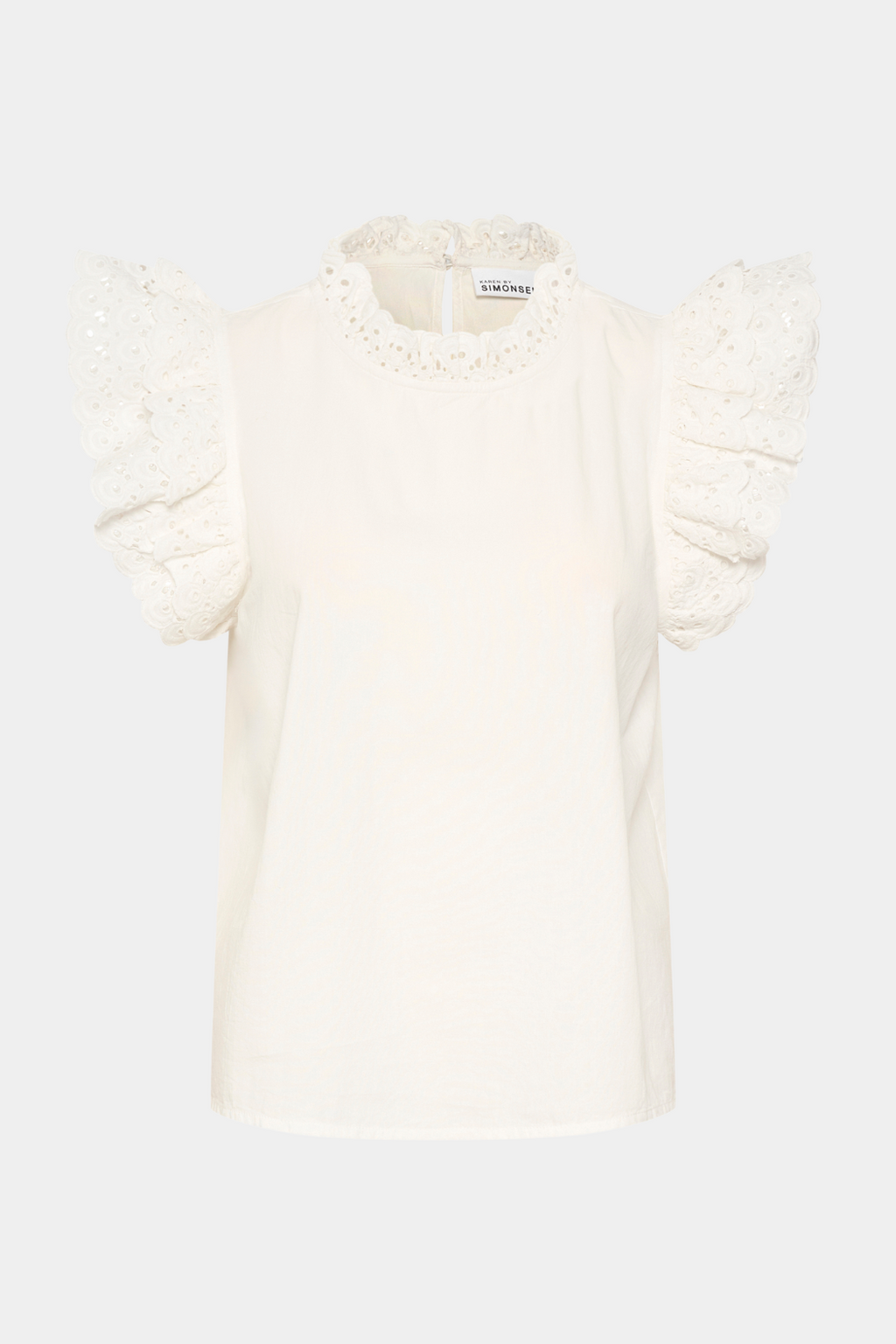 top, bluse, skjorte, flæser, flæse, blonde, blonder, hvid, råhvid, creme, puf, pufærmer, fin, smuk, elegant, klassisk, feminin, pæn, rå, cool, sej, unik, musthave, hverdag, fest