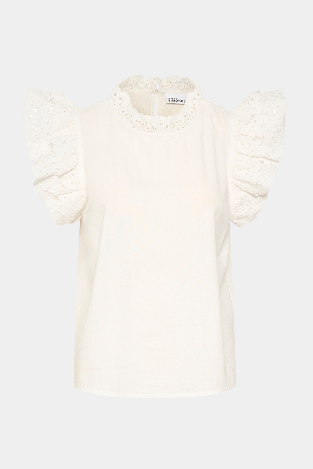 top, bluse, skjorte, flæser, flæse, blonde, blonder, hvid, råhvid, creme, puf, pufærmer, fin, smuk, elegant, klassisk, feminin, pæn, rå, cool, sej, unik, musthave, hverdag, fest