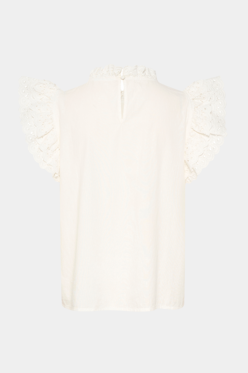 top, bluse, skjorte, flæser, flæse, blonde, blonder, hvid, råhvid, creme, puf, pufærmer, fin, smuk, elegant, klassisk, feminin, pæn, rå, cool, sej, unik, musthave, hverdag, fest