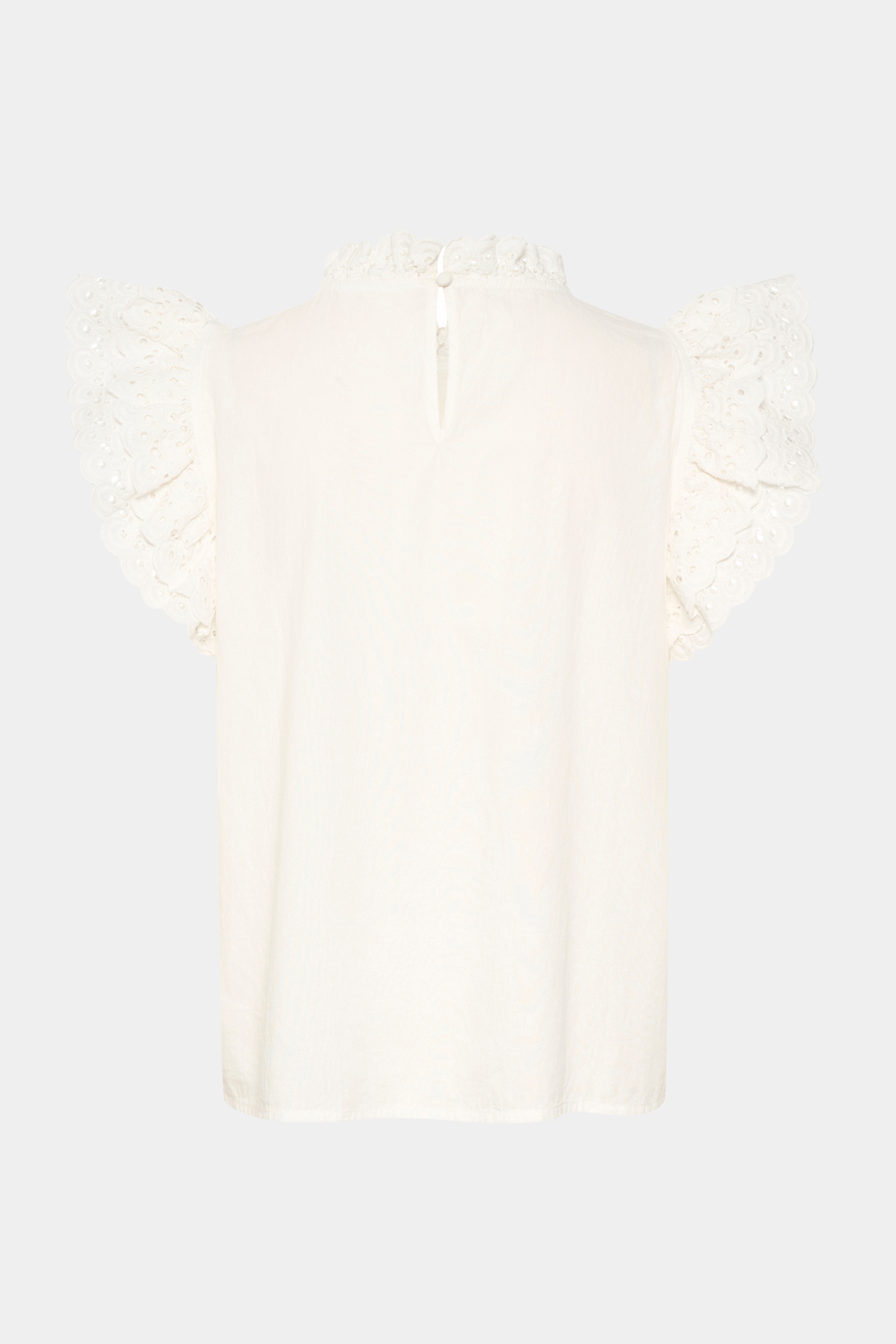 top, bluse, skjorte, flæser, flæse, blonde, blonder, hvid, råhvid, creme, puf, pufærmer, fin, smuk, elegant, klassisk, feminin, pæn, rå, cool, sej, unik, musthave, hverdag, fest