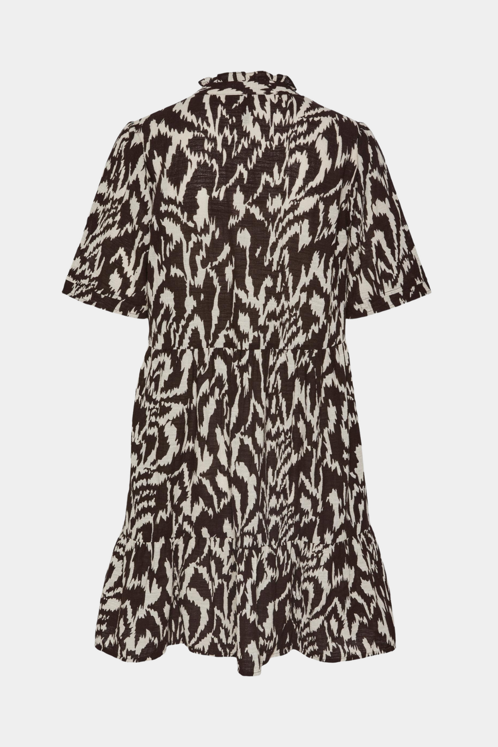 kjole, dress, short, brun, brown, print, mønster, zebra, animal, blonde, flæse, flæser, sommer, bomuld, fin, smuk, elegant, klassisk, feminin, pæn, rå, cool, sej, unik, musthave, hverdag, fest