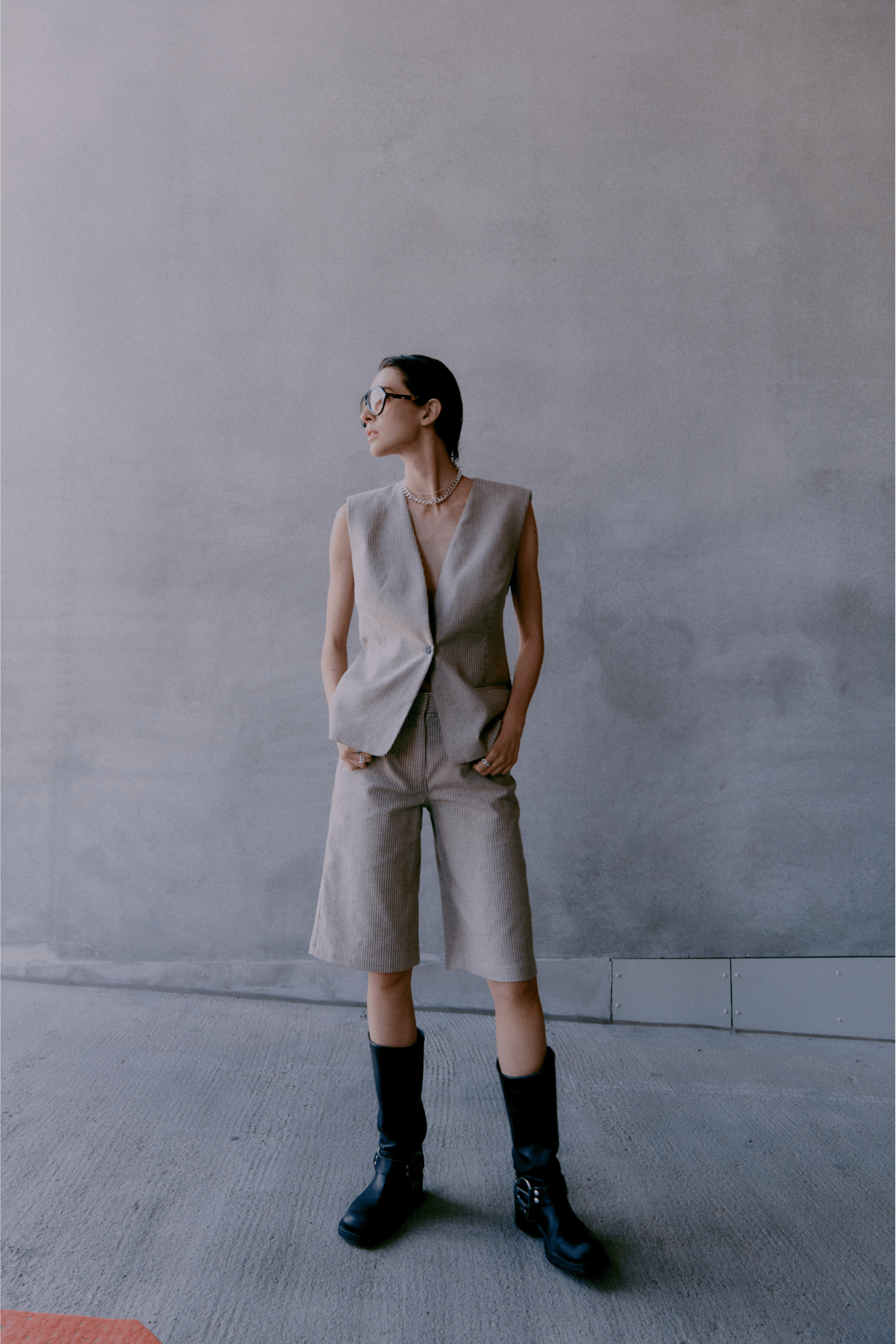 Juell striped linen waistcoat