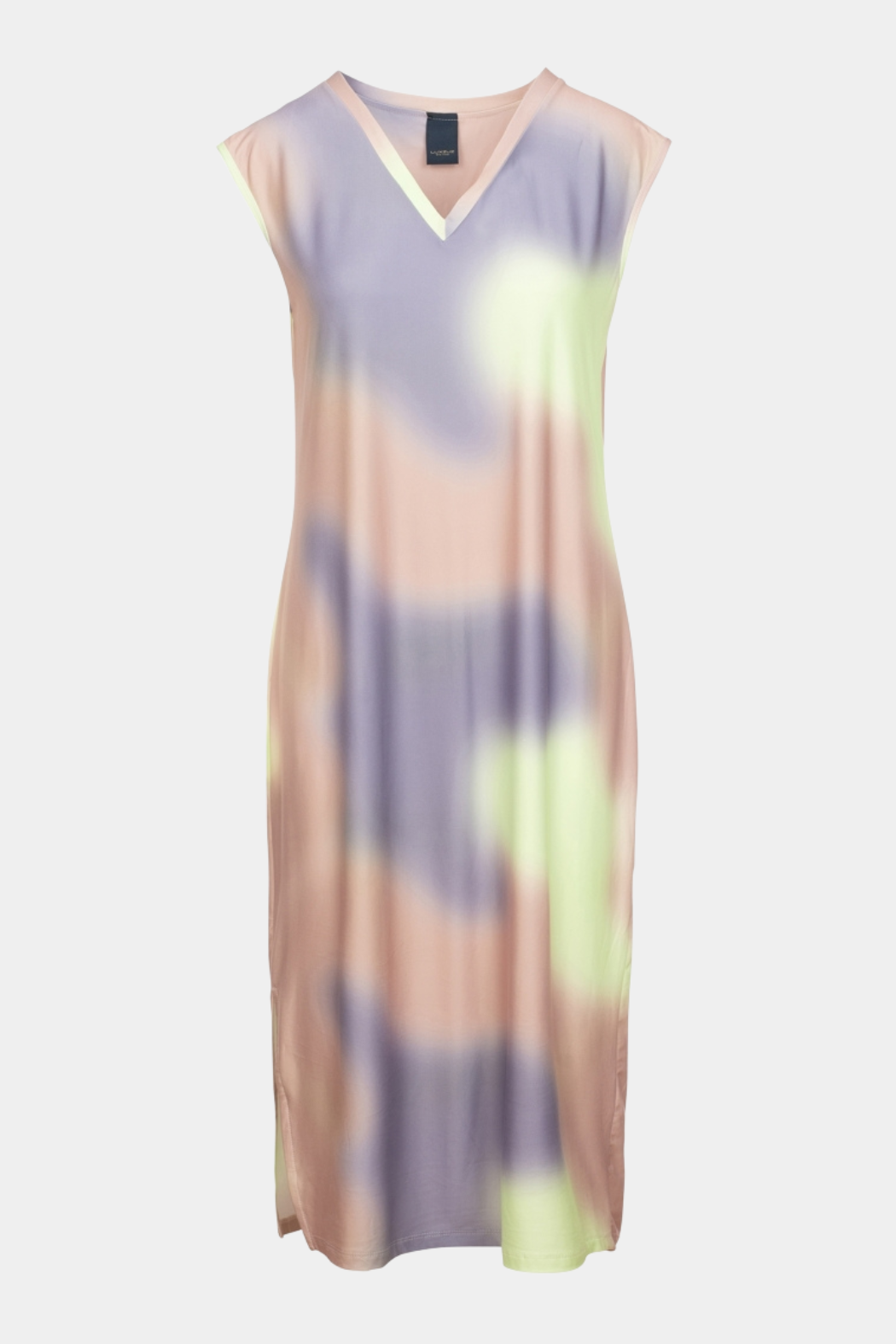 kjole, dress, tiedye, colorsplash, watercolor, farver, mircofiber, let, lang, slids, fin, smuk, elegant, klassisk, feminin, rå, cool, sej, unik, musthave, hverdag, fest