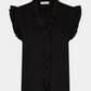 top, bluse, skjorte, flæse, flæser, sort, let, fin, smuk, elegant, klassisk, feminin, pæn, rå, cool, sej, unik, musthave, hverdag, fest