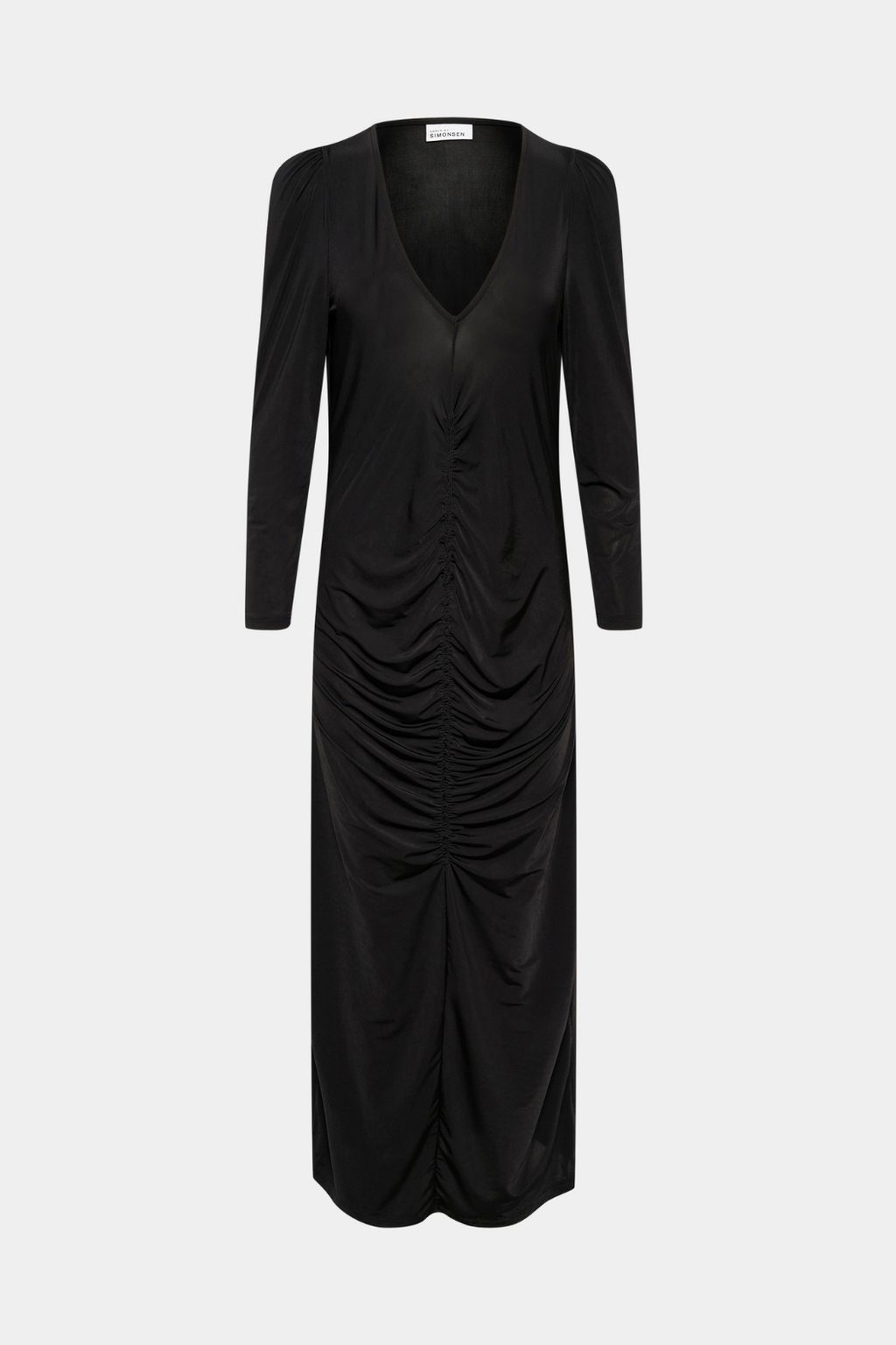 kjole, dress, sort, rynk, rynker,  viskose, stram, tætsiddende, fin, smuk, elegant, klassisk, feminin, pæn, rå, cool, sej, unik, musthave, hverdag, fest