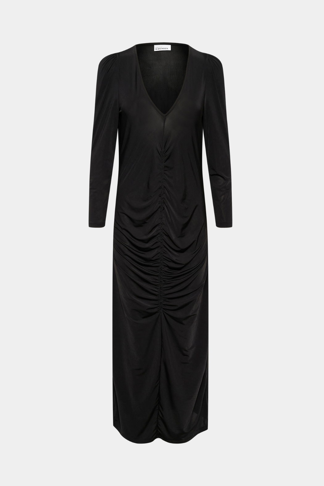 kjole, dress, sort, rynk, rynker,  viskose, stram, tætsiddende, fin, smuk, elegant, klassisk, feminin, pæn, rå, cool, sej, unik, musthave, hverdag, fest