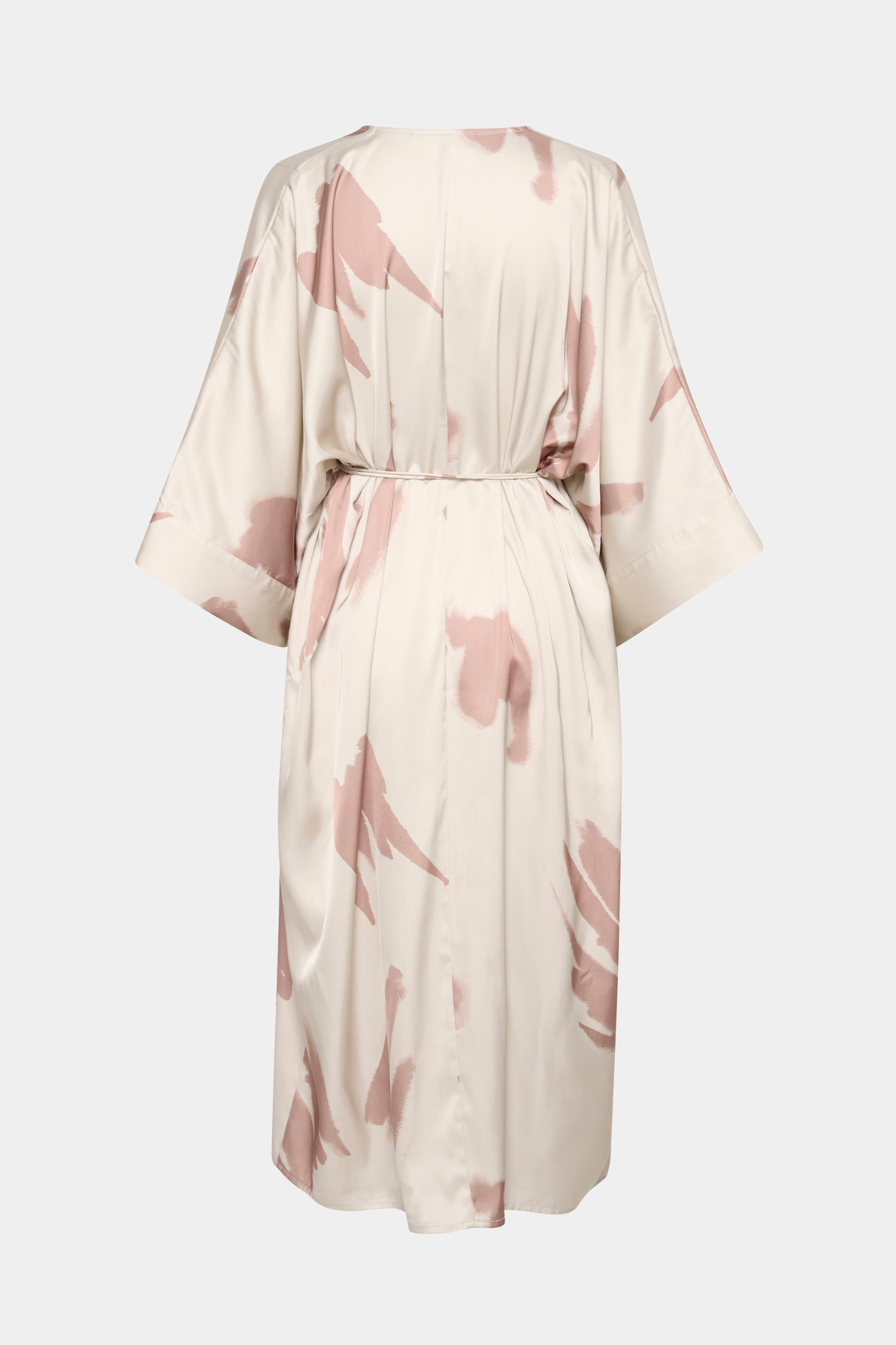 kjole, dress, lang, long, print, creme, råhvid, beige, blank, shiny, silke, bindebånd, fin, smuk, elegant, klassisk, feminin, pæn, rå, cool, sej, unik, musthave, hverdag, fest