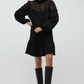 kjole, dress, sort, kort, flæser, blonde, blonder, lace, gennemsigtig, højhals, fin, smuk, elegant, klassisk, feminin, pæn, rå, cool, sej, unik, musthave, hverdag, fest