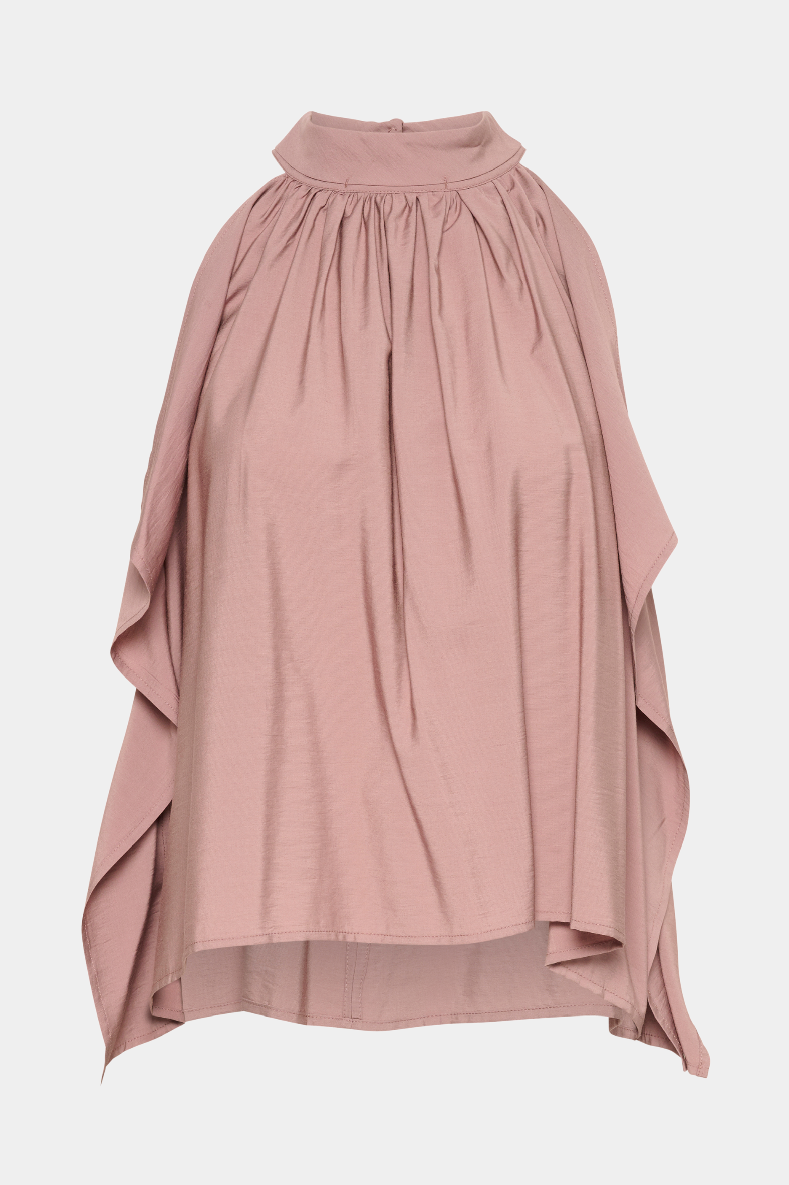 top,overdel, højhals, flæse, flæser, ærmeløs, rosa, lyserød, fin, smuk, elegant, klassisk, feminin, pæn, rå, cool, sej, unik, musthave, hverdag, fest, festlig, 