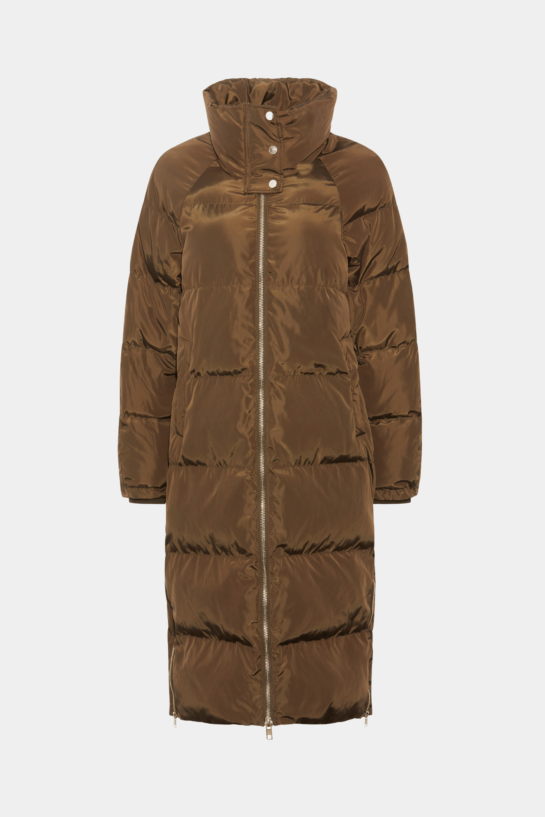 Jakke, frakke, overtøj, vinterjakke, dunjakke, dun, brun, shiny, skinnende, knapper, lynlås, varm, lang, quilted, fin, smuk, elegant, klassisk, feminin, pæn, rå, cool, sej, unik, musthave, vinter, sne, kulde, varm, ski,
