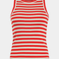 top, overdel, bluse, tanktop, striber, stribet, rød, hvid, let, blød, fin, smuk, elegant, klassisk, feminin, pæn, rå, cool, sej unik, musthave, hverdag, fest