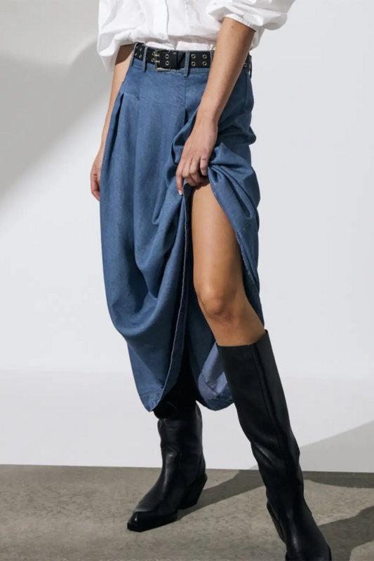 AnyaCC denim pleat skirt