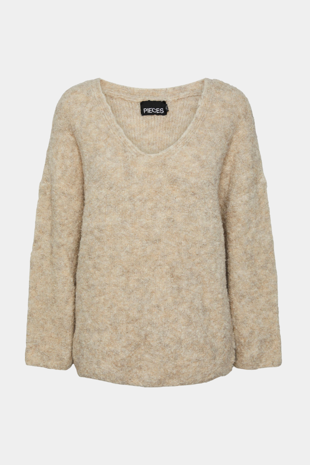 strik, knit, bluse, overdel, pullover, blød, teddy, beige, råhvid, varm, oversize, vudskæring, fin, smuk, elegant, klassisk, feminin, pæn, rå, cool, sej, unik, musthave, hverdag, fest