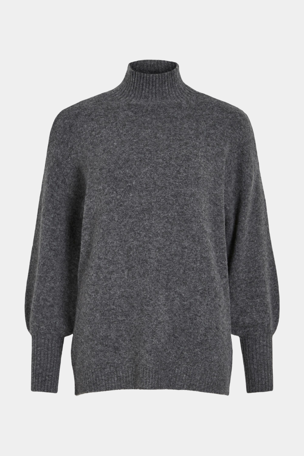 strik, knit, højhals, højhalset, rib, oversize, løs, grå, mørkegrå, melange, fin, smuk, elegant, klassisk, feminin, pæn, rå, cool, sej, unik, musthave, hverdag, fest