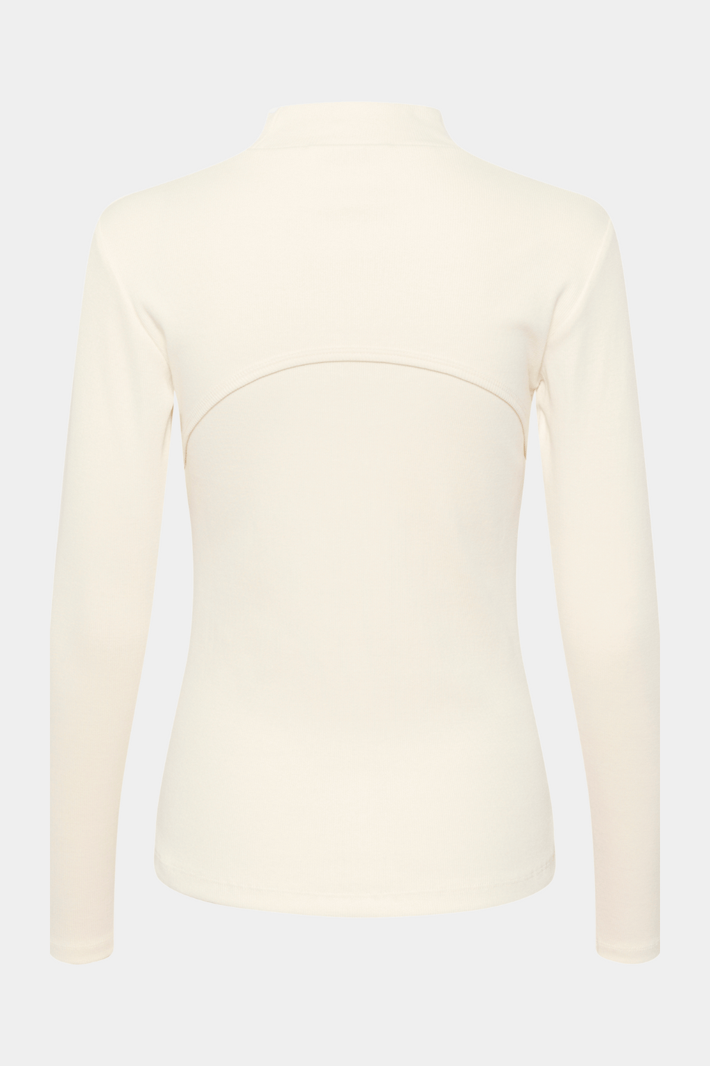bluse, rib, råhvid, creme, højhals, rib, hul, ribbet, blød, tætsiddende, fin, smuk, elegant, klassisk, feminin, pæn, rå, cool, sej, unik, musthave, hverdag, fest