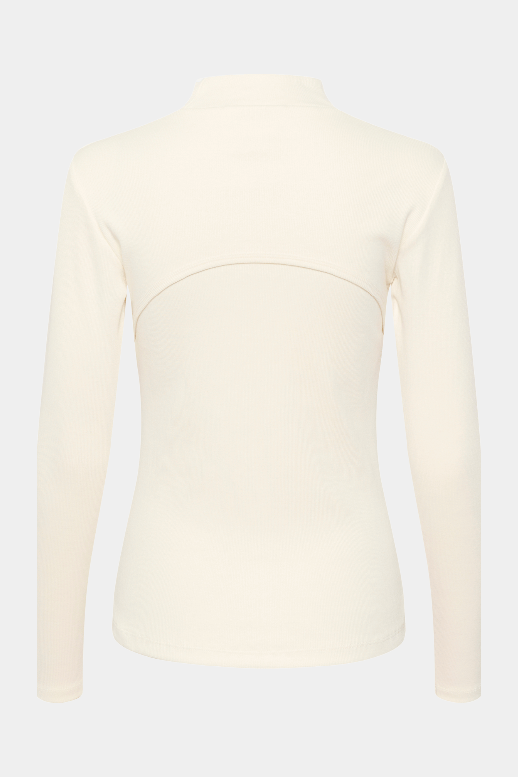 bluse, rib, råhvid, creme, højhals, rib, hul, ribbet, blød, tætsiddende, fin, smuk, elegant, klassisk, feminin, pæn, rå, cool, sej, unik, musthave, hverdag, fest