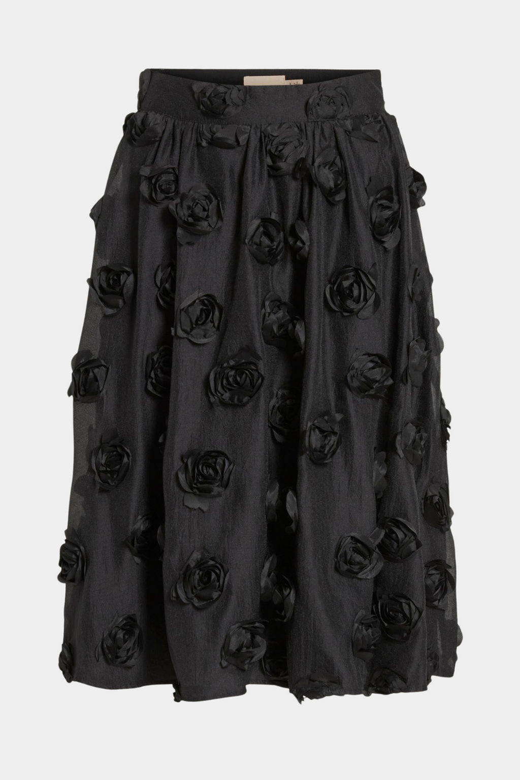 nederdel, skirt, midi, lang, lynlås, fitted, blomster, roser, flowers, sort, black, mesh, gennemsigtig, transparent, festlig, fin, smuk, elegant, klassisk, feminin, pæn, rå, cool, sej, unik, musthave, hverdag, fest