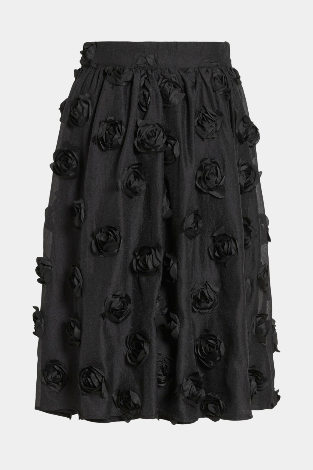 nederdel, skirt, midi, lang, lynlås, fitted, blomster, roser, flowers, sort, black, mesh, gennemsigtig, transparent, festlig, fin, smuk, elegant, klassisk, feminin, pæn, rå, cool, sej, unik, musthave, hverdag, fest