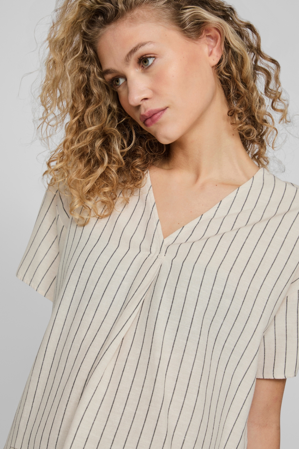 VIPrisilla striped v-neck S/S top