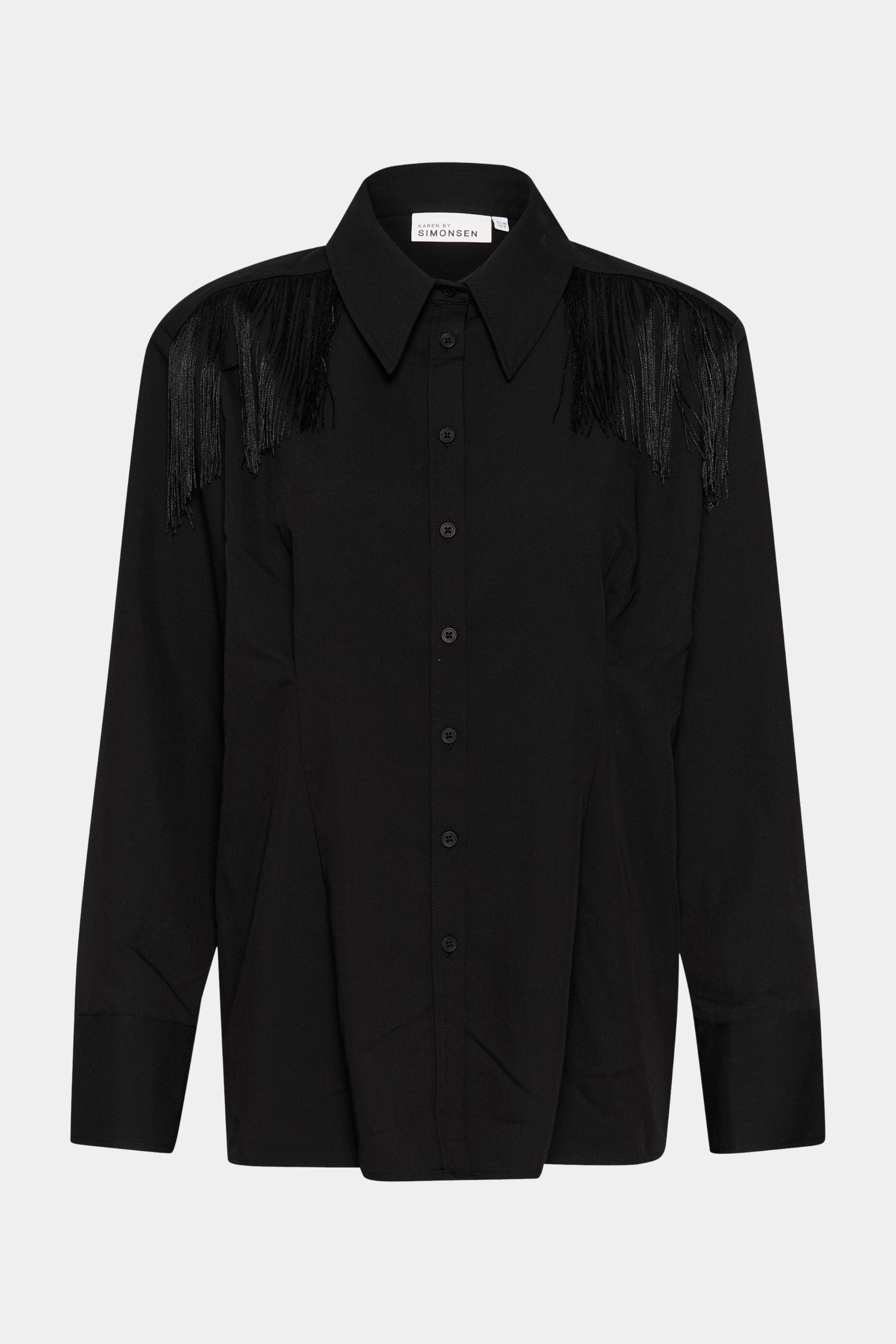 skjorte, shirt, bluse, overdel, frynser, snore, tråde, krave, glat, blank, skínnende, fin, smuk, elegant, klassisk, feminin, pæn, rå, cool, sej, unik, musthave, hverdag, fest